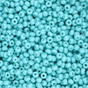 Perles rocailles Preciosa  11/0 2 mm - Solgel - Green 3 Dyed Chalkwhite x20g