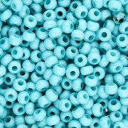 Perles rocailles Preciosa 8/0 3 mm - Solgel - Green 3 Dyed Chalkwhite x20g