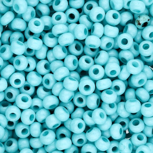 Perles rocailles Preciosa 8/0 3 mm - Solgel - Green 3 Dyed Chalkwhite x20g
