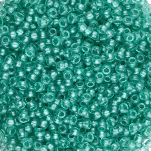 Preciosa perles rocailles 11/0 2 mm - Terra Pearl - Green Dyed Crystal x20g