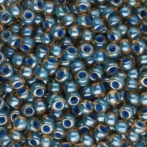 Preciosa Perles rocailles 8/0 - 3 mm - Light Topaz Lined Blue Sfinx x20g