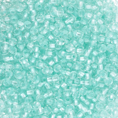 Preciosa perles rocailles 11/0 2 mm - Crystal Lined Green Pearl x20g