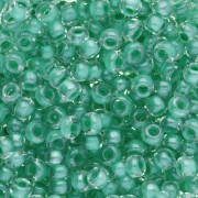 Preciosa perles rocailles 8/0 3 mm - Crystal Lined Green Sfinx x20g