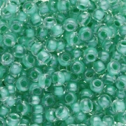Preciosa perles rocailles 8/0 3 mm - Crystal Lined Green Sfinx x20g