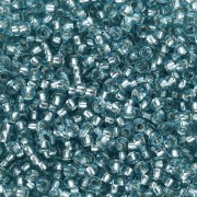 Perles rocailles Preciosa 11/0 2 mm - Solgel - Blue Green 2 Dyed Crystal Silver Lined x20g
