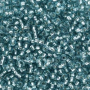 Perles rocailles Preciosa 11/0 2 mm - Solgel - Blue Green 2 Dyed Crystal Silver Lined x20g