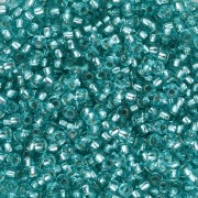 Perles rocailles Preciosa 11/0 2 mm - Solgel - Green 3 Dyed Crystal Silver Lined x20g