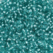 Perles rocailles Preciosa 11/0 2 mm - Solgel - Green 3 Dyed Crystal Silver Lined x20g