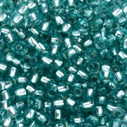 Preciosa rocailles 8/0 3 mm - Solgel - Green 3 Dyed Crystal Silver Lined x20g