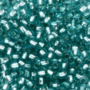 Preciosa rocailles 8/0 3 mm - Solgel - Green 3 Dyed Crystal Silver Lined x20g