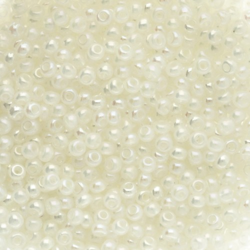 Preciosa perles rocailles 11/0 2 mm - White Alabaster Luster AB 20g