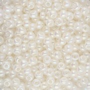 Perles rocailles Preciosa 8/0 3 mm - White Alabaster Luster AB x20g