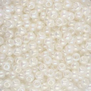 Perles rocailles Preciosa 8/0 3 mm - White Alabaster Luster AB x20g