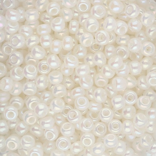Perles rocailles Preciosa 8/0 3 mm - White Alabaster Luster AB x20g