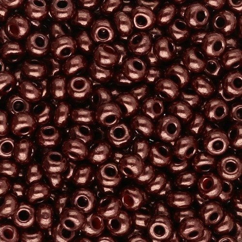 Preciosa Perles rocailles 8/0 - 3 mm - Opaque Red Coral Lila Luster x20g
