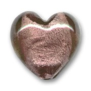 Perles coeurs feuille d'argent 20 mm Amethyst x4|raw }}