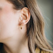 Créoles rondes torsadées 21 mm - Fil 2.3 mm - Acier inoxydable 304L Doré x2