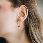 Créoles rondes torsadées 25 mm - Fil 2.3 mm - Acier inoxydable 304L x2