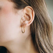 Créoles rondes torsadées 25 mm - Fil 2.3 mm - Acier inoxydable 304L x2