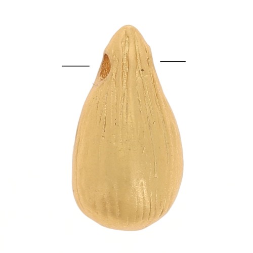 Perles Gouttes 9.5 mm - Doré à l'or fin satiné x1
