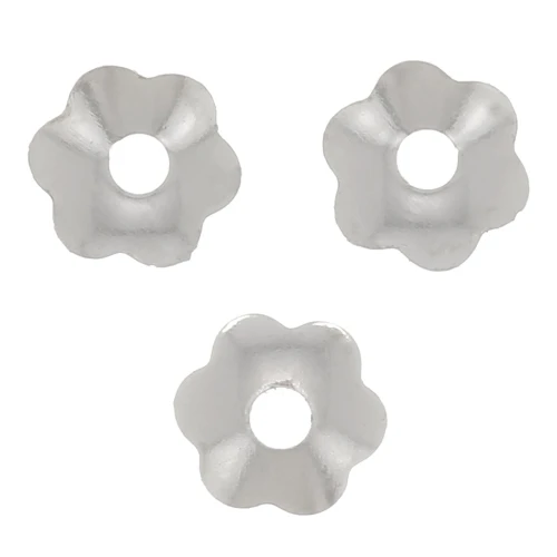 Coupelles fleurs 4 mm - Argenté x20