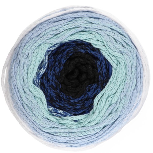 Bobine de cordon coton pour macramé Cotton Air Cake 1mm - Tie and Die Bleu x220m