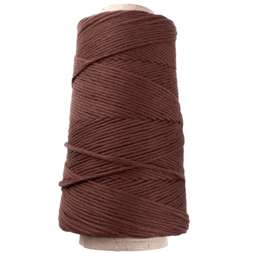 Bobine de cordon coton macramé Organic Cotton Détox XL peigné - Chocolat x200 m