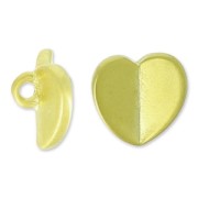 Bouton coeur origami 7 mm - Doré à l'or fin satiné x1