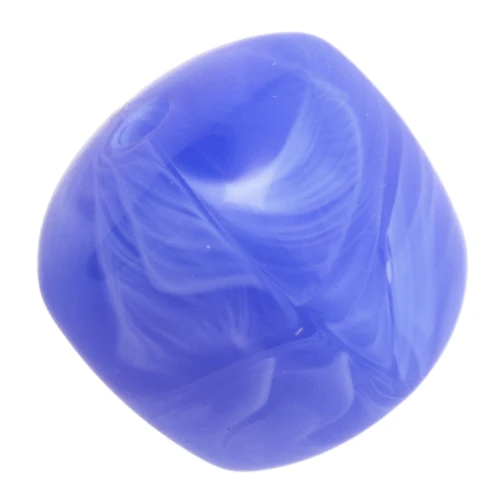 Perles cubes irréguliers 16x17 mm - Acrylique opaque - Marbré bleu royal x10