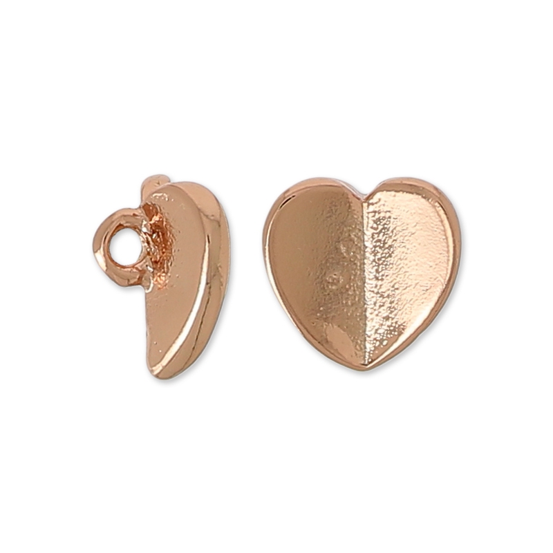 Bouton Métal Doré Type Maille Avec Cœur Rosé - 2,2 Cm - Neuf Pour Couture Et Artisanat