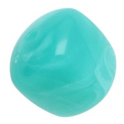 Perles cubes irréguliers 16x17 mm - Acrylique opaque - Marbré bleu turquoise x10|raw }}