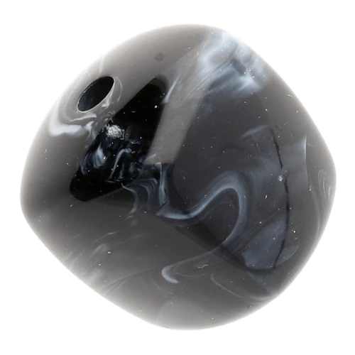 Perles cubes irréguliers 16x17 mm - Acrylique opaque - Marbré noir x10