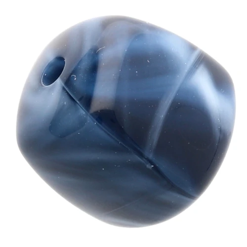 Perles cubes irréguliers 16x17 mm - Acrylique opaque - Marbré bleu marine x10