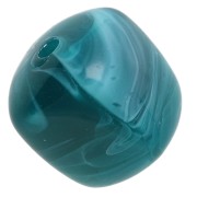 Perles cubes irréguliers 16x17 mm - Acrylique opaque - Marbré vert canard x10|raw }}