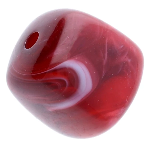 Perles cubes irréguliers 16x17 mm - Acrylique opaque - Marbré bordeaux x10