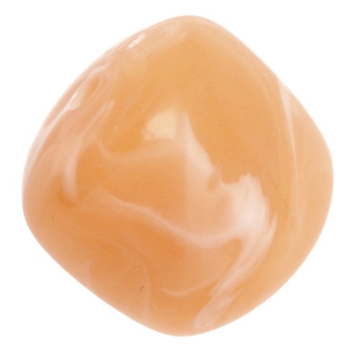 Perles cubes irréguliers 16x17 mm - Acrylique translucide - Marbré saumon x10