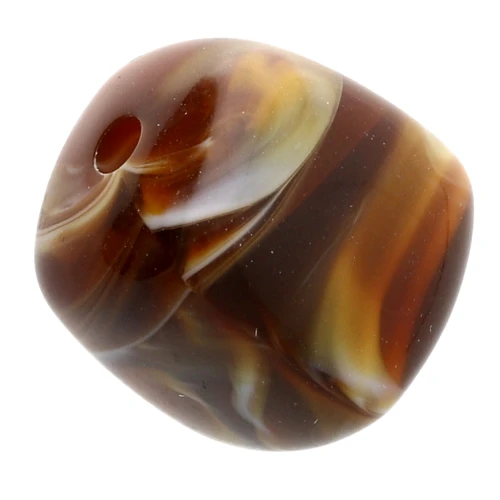Perles cubes irréguliers 16x17 mm - Acrylique opaque - Marbré marron x10