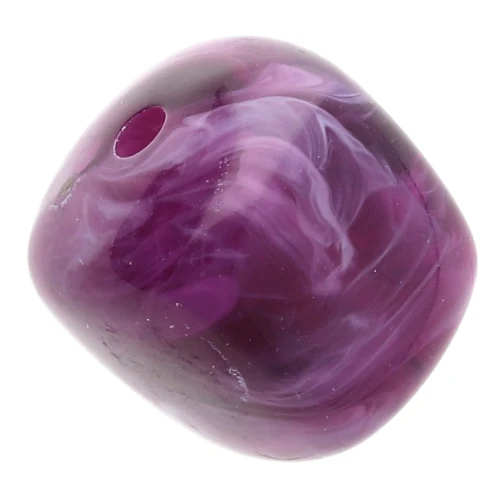 Perles cubes irréguliers 16x17 mm - Acrylique translucide - Marbré violet x10