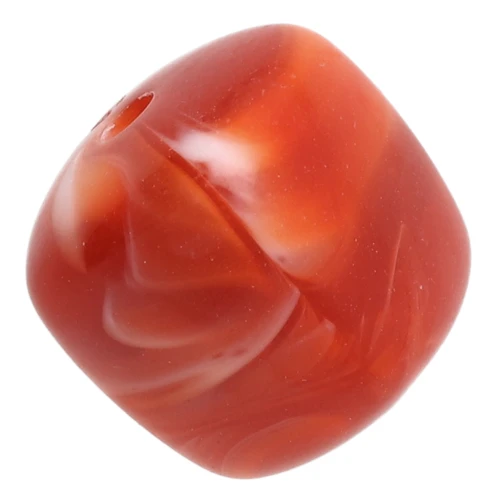 Perles cubes irréguliers 16x17 mm - Acrylique opaque - Marbré terracotta x10