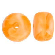 Perles rondelles gros trous 14.5x9 mm en Acrylique translucide Marbré Orange x20|raw }}