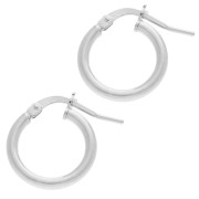 Créoles rondes 14 mm - Fil 2 mm - Argent 925 x2