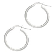 Créoles rondes 19 mm - Fil 2 mm - Argent 925 x2|raw }}