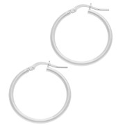 Créoles rondes 25 mm - Fil 2 mm - Argent 925 x2|raw }}