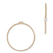 Bague texturée avec Oxyde de Zirconium - T56 Crystal - doré rose x1