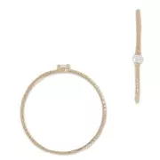 Bague texturée avec Oxyde de Zirconium - T56 Crystal - doré rose x1