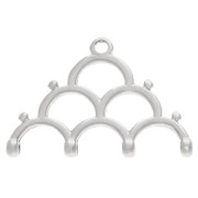 Cymbal - Embout pour tissage de perles Rocaille Miyuki 8/0 Lakos IV Argenté Vielli x1