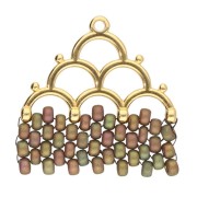 Cymbal - Embout pour tissage de perles Rocaille Miyuki 8/0 Lakos IV Argenté Vielli x1