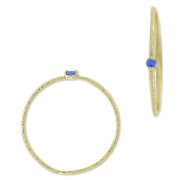 Bague texturée avec Oxyde de Zirconium - T 56 Bleu Saphir - doré à l'or fin x1|raw }}