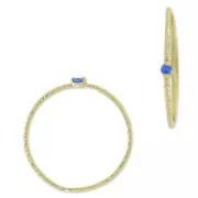 Bague texturée avec Oxyde de Zirconium - T 56 Bleu Saphir - doré à l'or fin x1