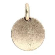 Breloque ronde 12 mm - motif coeur - Bronze x1